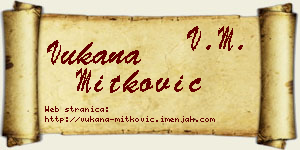 Vukana Mitković vizit kartica